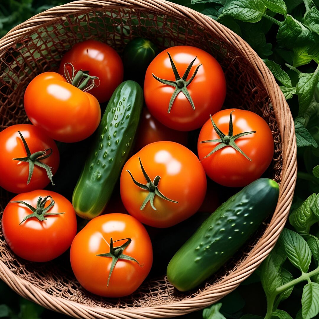 Tomatoes and cukes – demo site for Your Garden Bestie